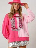 Luna Sequined Cowgirl Boots Women's Sweater