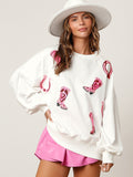 Luna Sequined Cowgirl Boots Women's Sweater