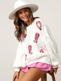 Luna Sequined Cowgirl Boots Women's Sweater