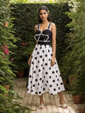 Luna One Piece Bow Swimwear and Polka Dot Skirt