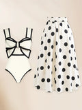 Luna One Piece Bow Swimwear and Polka Dot Skirt
