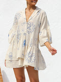Luna Trumpet Sleeve Loose Short Dress