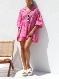 Luna Trumpet Sleeve Loose Short Dress
