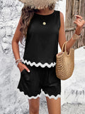 Luna Women's Lace Vest Shorts Set
