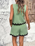 Luna Women's Lace Vest Shorts Set