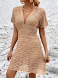 Luna Hollow Elastic Waist Beach Dress