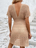 Luna Hollow Elastic Waist Beach Dress