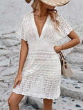 Luna Hollow Elastic Waist Beach Dress