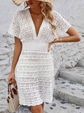 Luna Hollow Elastic Waist Beach Dress