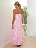 Luna Women's Printed Tube Top Long Skirt Holiday Dress