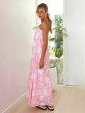 Luna Women's Printed Tube Top Long Skirt Holiday Dress