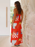 Luna Women's Printed Tube Top Long Skirt Holiday Dress