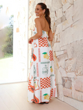 Luna Women's Printed Tube Top Long Skirt Holiday Dress