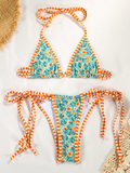 Luna Contrast Print Strappy Bikini