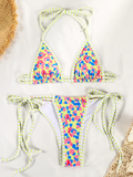 Luna Contrast Print Strappy Bikini