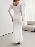 Luna Long-sleeved Slim V-neck Dress