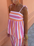 Luna Colour Matching Top Trousers Set