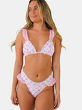 Luna Ruffled Lace Floral Strap Bikini