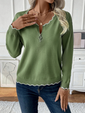 Luna Casual Contrast Colour Edge Knitted Sweater