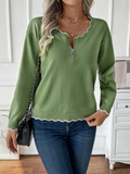Luna Casual Contrast Colour Edge Knitted Sweater