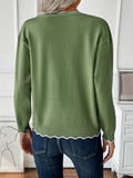 Luna Casual Contrast Colour Edge Knitted Sweater