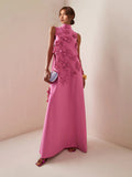 Luna 3D Flower Long Dress