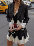 Luna Lace Details Skirt and Blazer Set