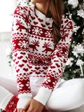 Luna Women's Christmas Elk Long Sleeve Knit Sweater