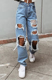 Luna Ripped Women's Denim Trousers