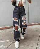Luna Ripped Women's Denim Trousers