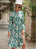 Luna Vintage Style Green Floral Dress