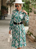 Luna Vintage Style Green Floral Dress