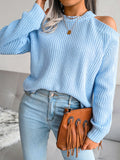 Luna Bleu Cold Shoulder Knit Sweater