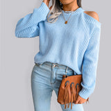 Luna Bleu Cold Shoulder Knit Sweater