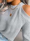 Luna Bleu Cold Shoulder Knit Sweater