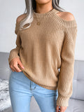 Luna Bleu Cold Shoulder Knit Sweater
