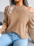 Luna Bleu Cold Shoulder Knit Sweater