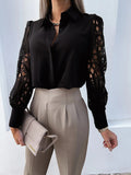 Luna Lace Panel Biz Shirt