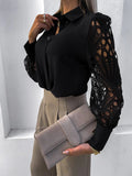 Luna Lace Panel Biz Shirt