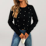Luna Black Faux Pearl Sweater