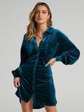 Luna Velvet Shirt Dress