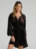 Luna Velvet Shirt Dress