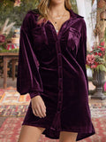 Luna Velvet Shirt Dress