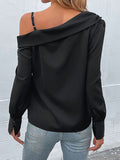 Luna Cold Shoulder Strap Black Top