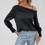 Luna Cold Shoulder Strap Black Top