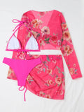 Luna Floral Drawstring Bikini with Cover Up