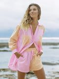 Luna Stripe Shorts Shirt Set