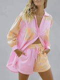 Luna Stripe Shorts Shirt Set