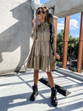 Luna Long Sleeve Tiered Mini Dress