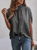 Luna Women's Zigzag Mock Neck Tie-back Crop Top